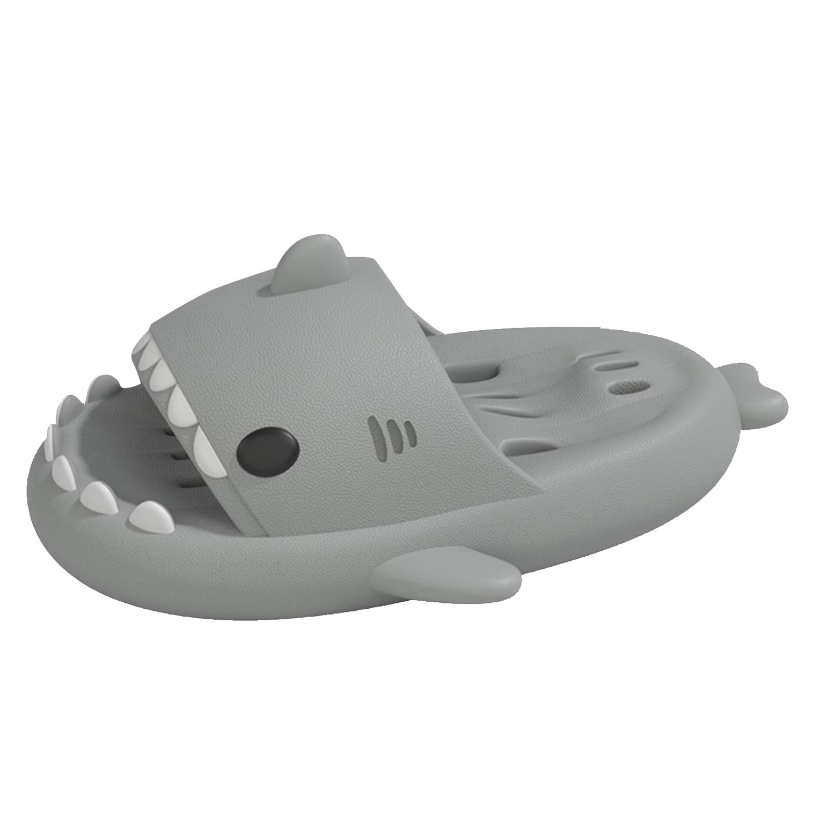 **Cute Cartoon Shark Slippers for Women - Quick Drying, Non-Slip Bathroom & House Slippers with Soft Sole & Open Toe - Perfect for Indoor, Spa, and Beach Use**