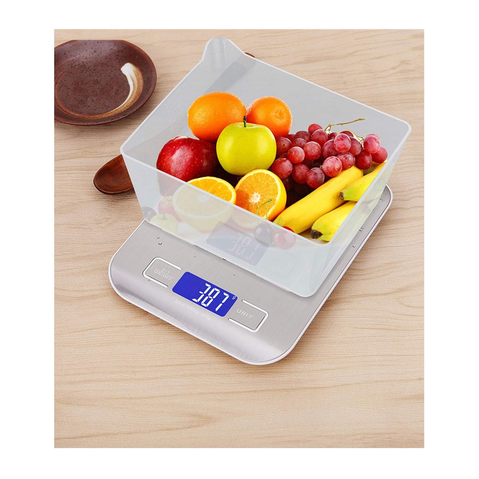 Premium Digital Kitchen Scale for Cooking & Baking - Accurate 1g/0.1oz Measurements in Grams/Ounces - Stainless Steel & Tempered Glass Food Scale - Perfect for Meal Prep, Portion Control & Home Baking
