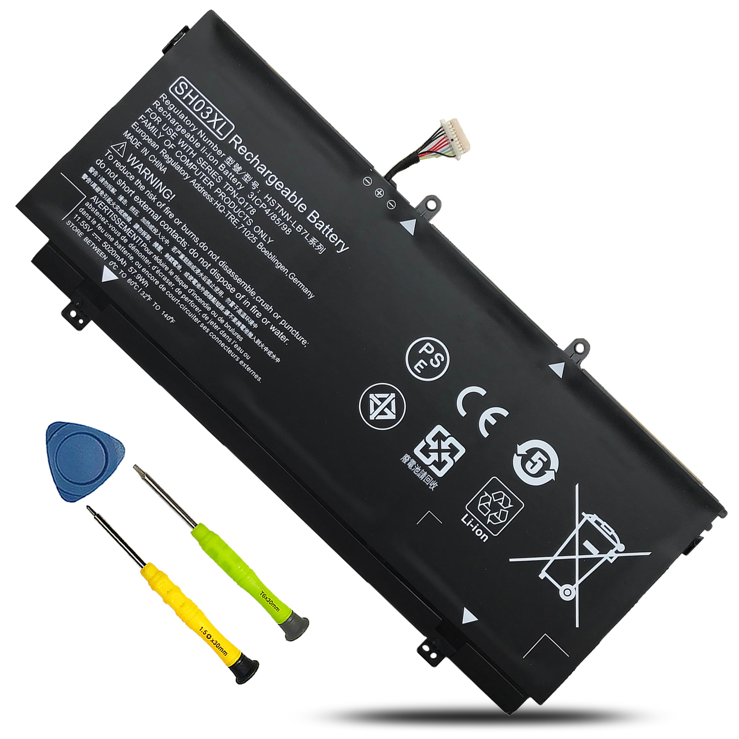 Original Battery for HP Spectre X360 13-AC0XX 13-AC033DX 13-AC023DX 13-AC013DX 13-AC063DX 13-AC052NA 13-W0XX 13-W063NR 13-W013DX 13T-AB000 13-AC006TU 13-W023DX - 859356-855 859026-421 20MM Connector - Replacement Laptop Battery for Work, Travel & Home Office Use