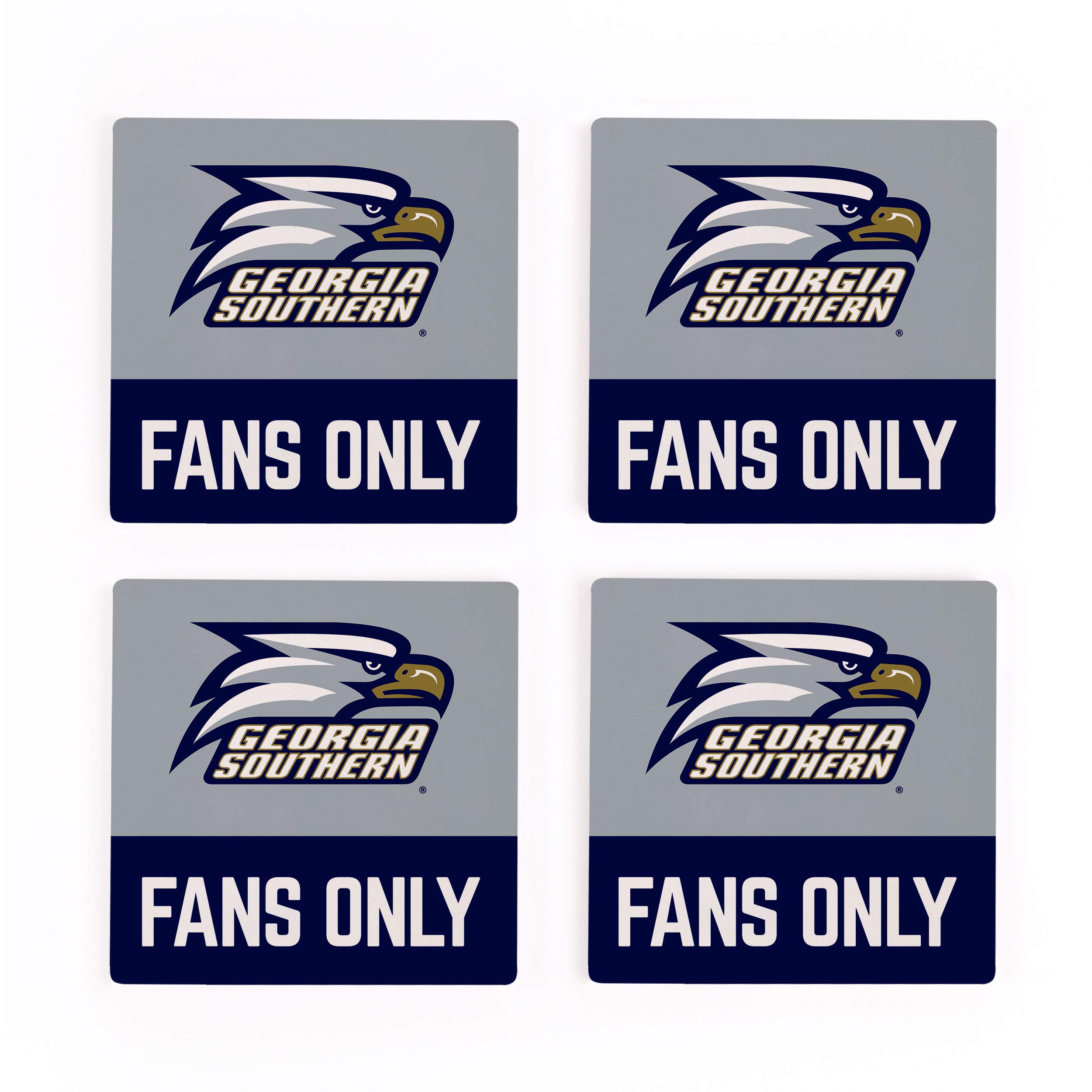 Georgia Southern University Fans 4x4 Absorbent Ceramic Coasters Set of 4 - Perfect for Game Day, Office & Home Decor