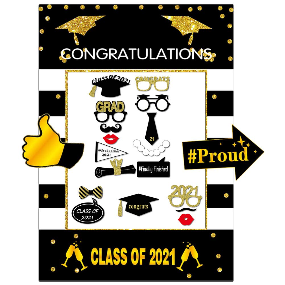 INOOMP 18-Piece Graduation Party Photo Frame Set - DIY Paper Photo Props for Graduation Ceremony, Birthday & Celebration Photography - Perfect for Graduation Parties, Yearbook Photos & Memory Scrapbooking