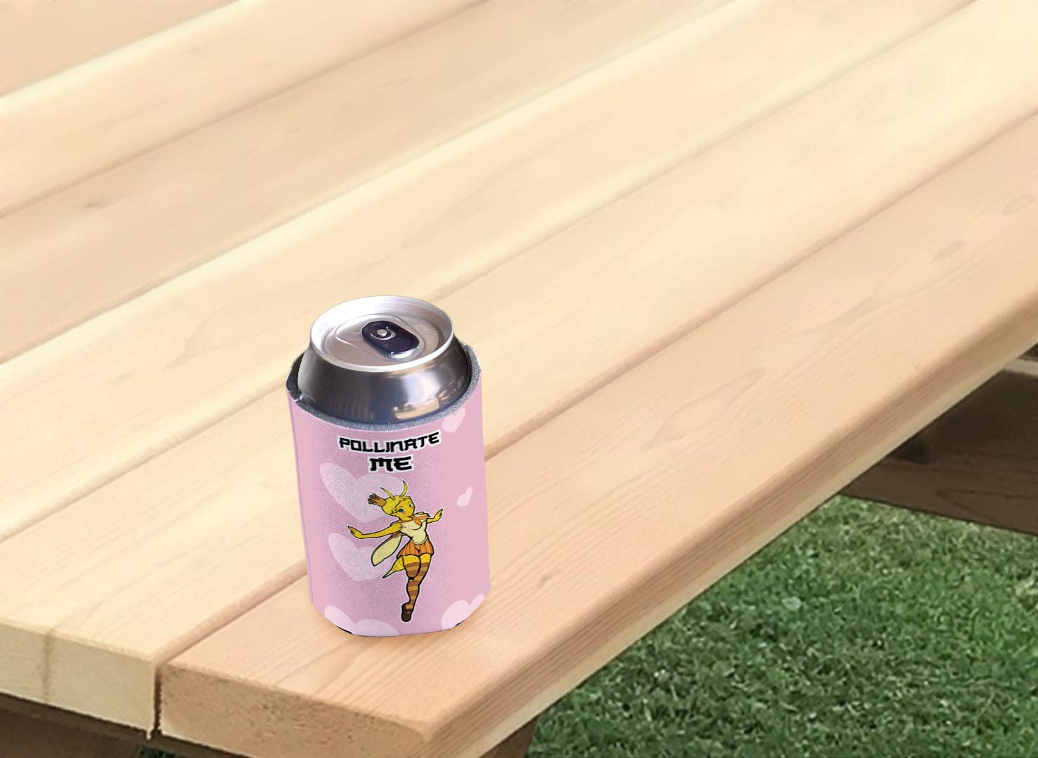 48-Pack Honey Bee Themed Drink Can Coolers - Cute Pollinate Me Design for Valentine's Day Gifts, Summer Parties & Outdoor Picnics