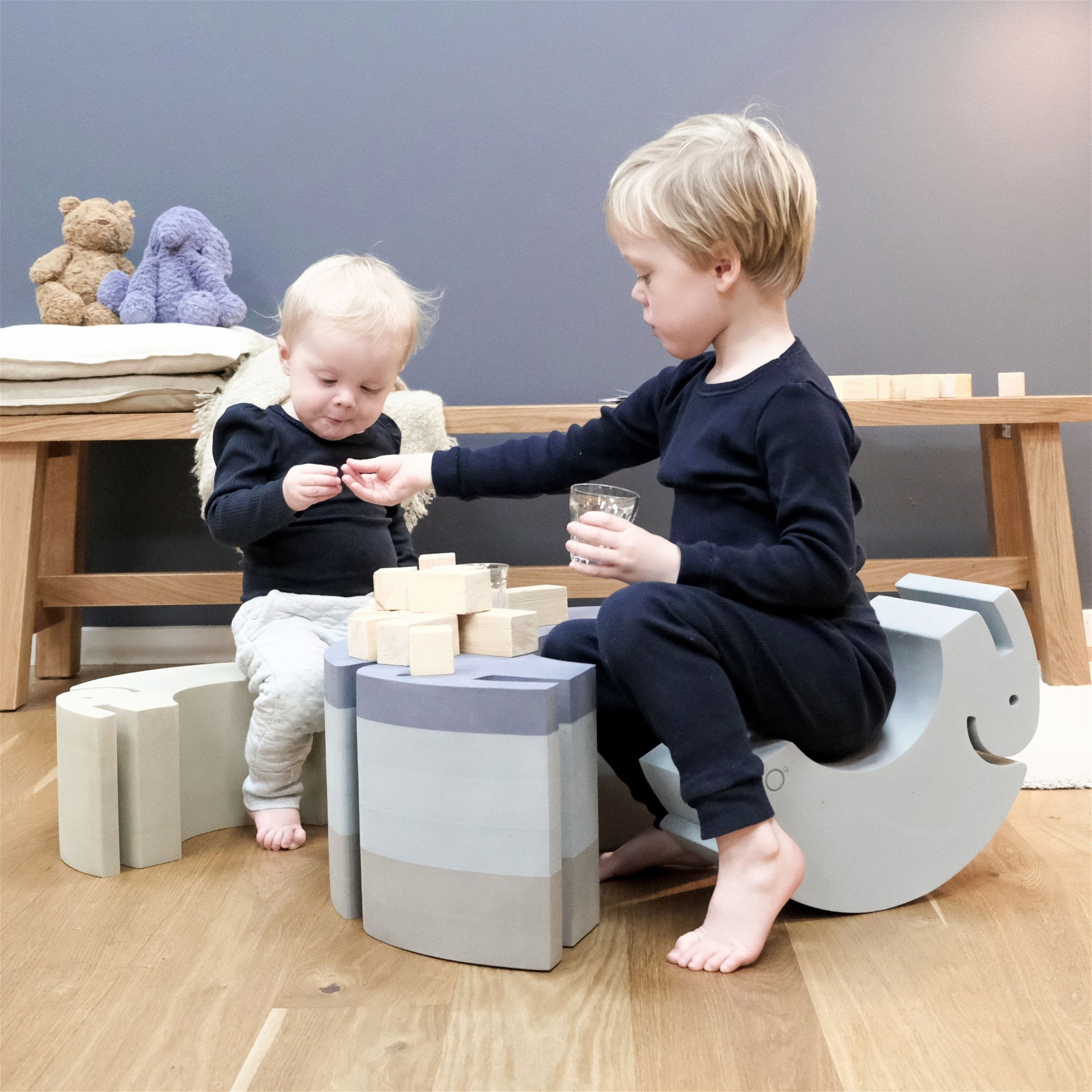 bObles Elephant S 16 Classic Vintage Rose - Soft Play Toy for Kids, Eco-Friendly Children's Furniture - Perfect for Nursery, Playroom & Toddler Safe Play Areas