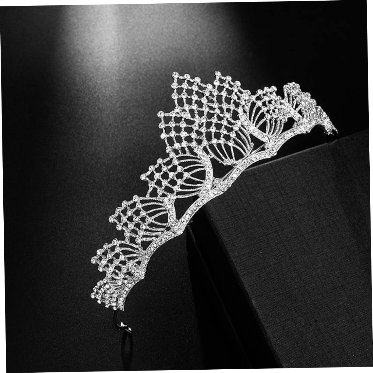 POPETPOP Rhinestone Bridal Tiara Headband - Crystal Wedding Crown Hair Accessory for Bride, Bridesmaid, Prom, Pageant, and Special Occasions - Elegant Alloy White Vine Design