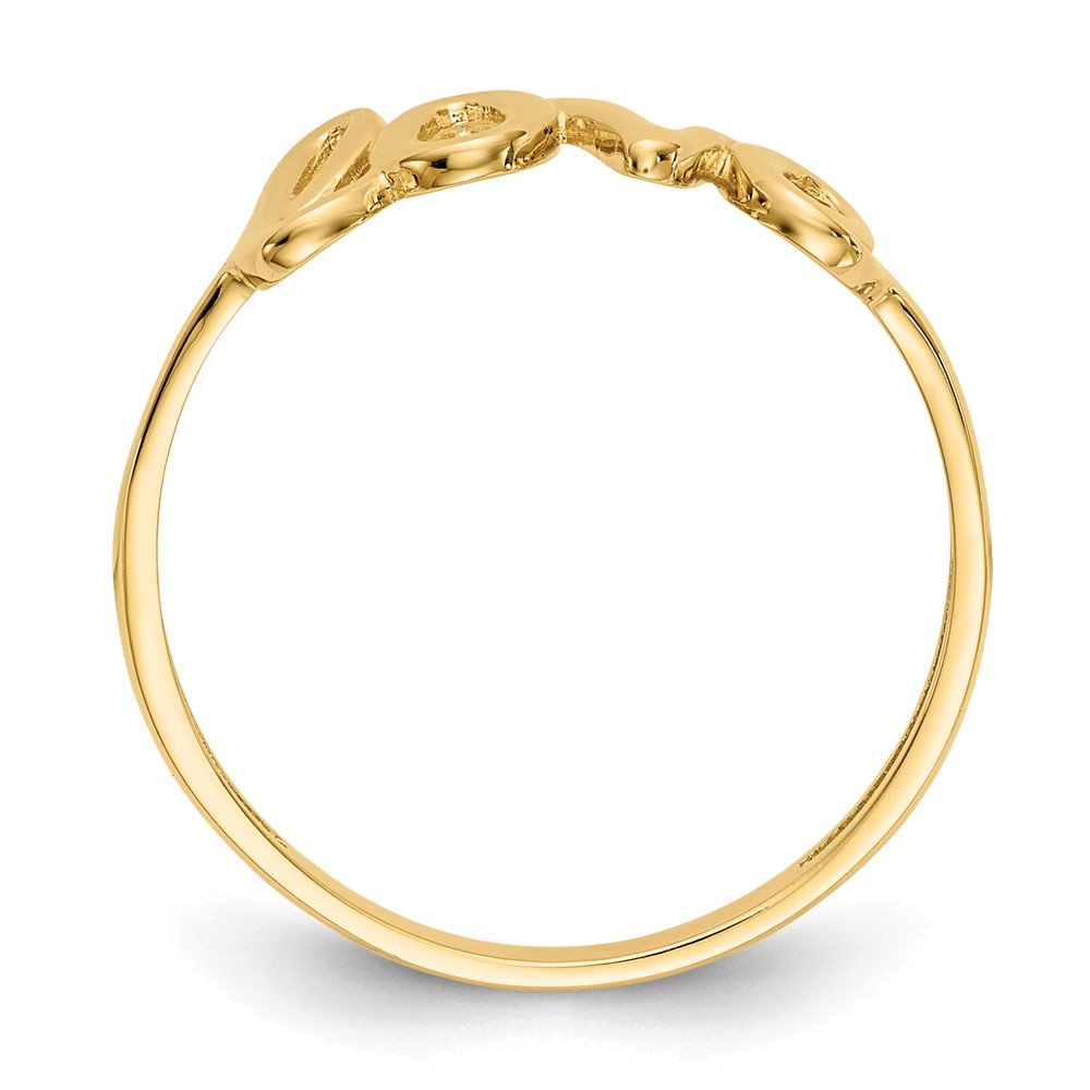 14K Solid Yellow Gold Love Ring Band for Women - Elegant Wedding, Anniversary, or Promise Ring Gift