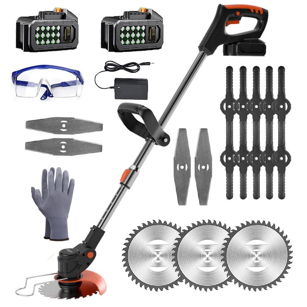 **24V Cordless Electric Weed Wacker with 2 Large Capacity Batteries & Charger - 3-in-1 String Trimmer, Edger & Lawn Trimmer for Garden, Yard & Landscaping (Black) | Perfect for Lawn Care, Weed Control & Edge Maintenance**