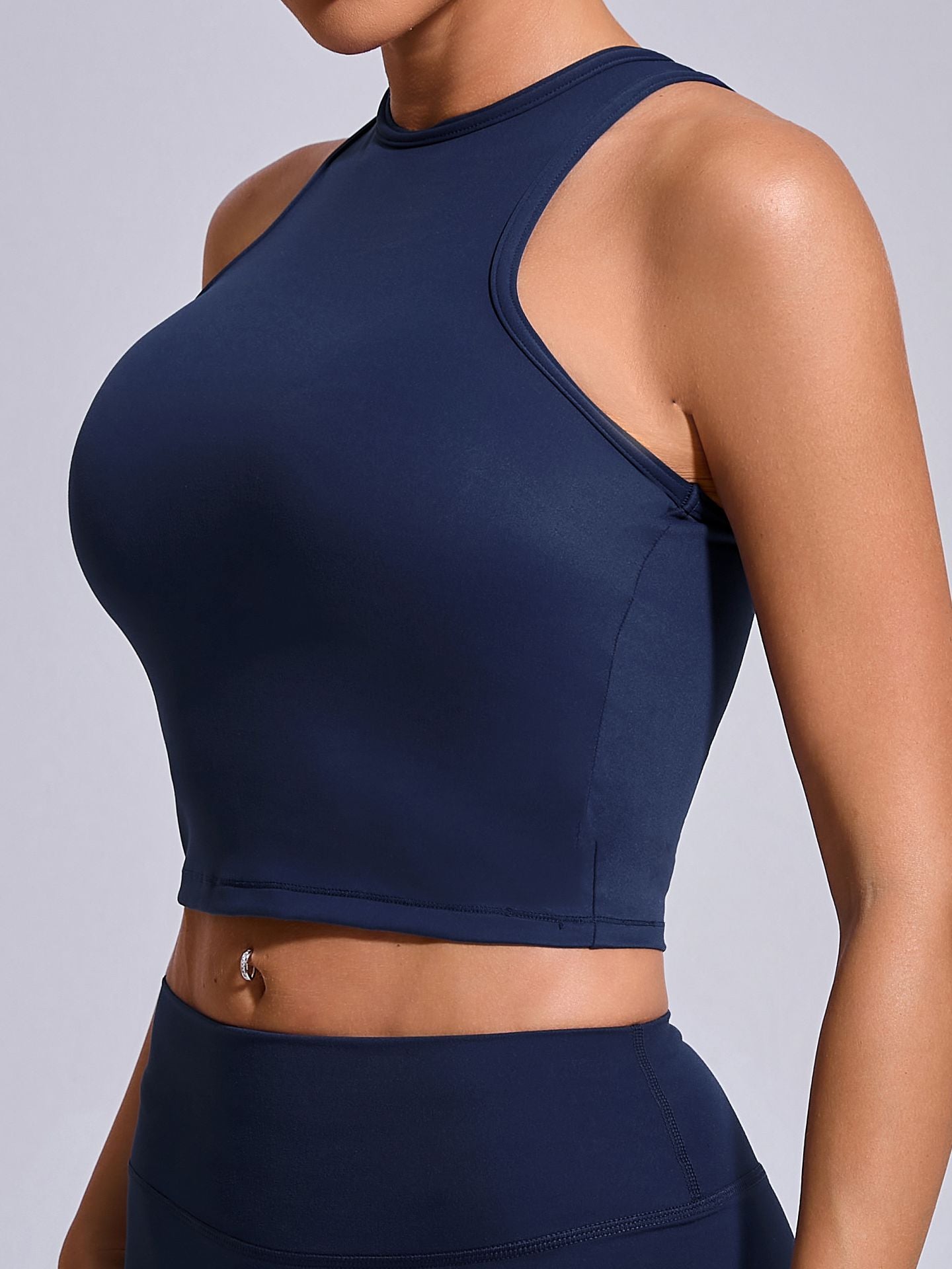 ZASUWA Women's Solid Color Quick Dry Elastic Sports Bras - High Support Workout, Running, Yoga & Gym Activewear