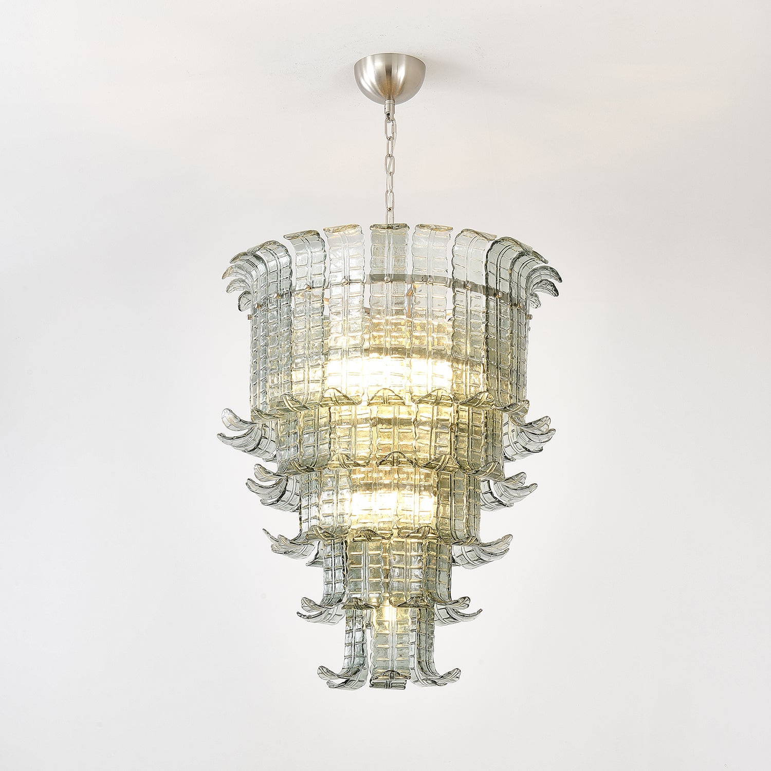 Elegant Cascade Murano Glass Chandelier - Handcrafted Italian Lighting Fixture for Dining Room, Living Room & Bedroom Decor