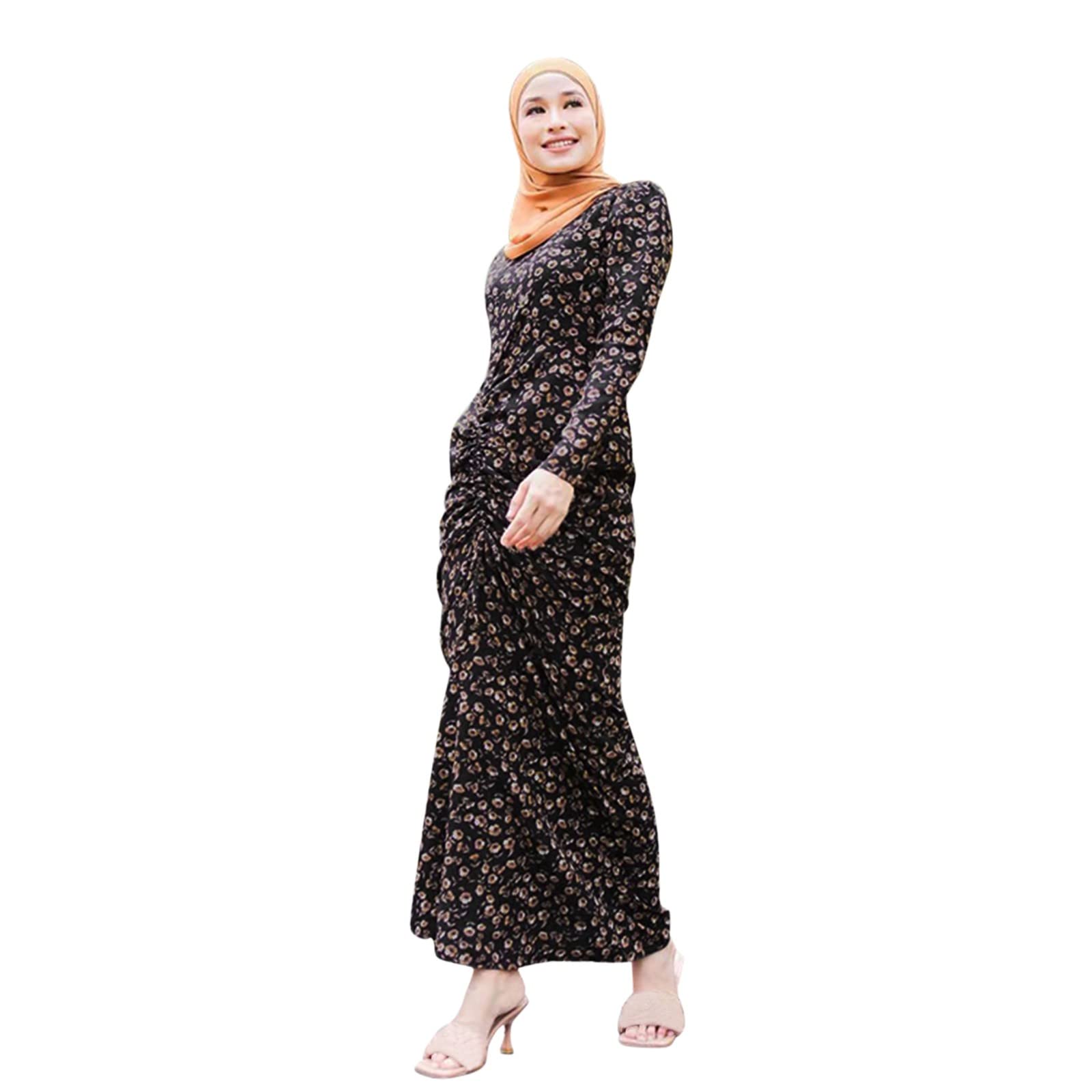 Elegant Muslim Maxi Dress for Women - Islamic Abaya Gown with Hijab for Ramadan & Evening Wear | Modest Fashion for Prayer, Eid & Special Occasions