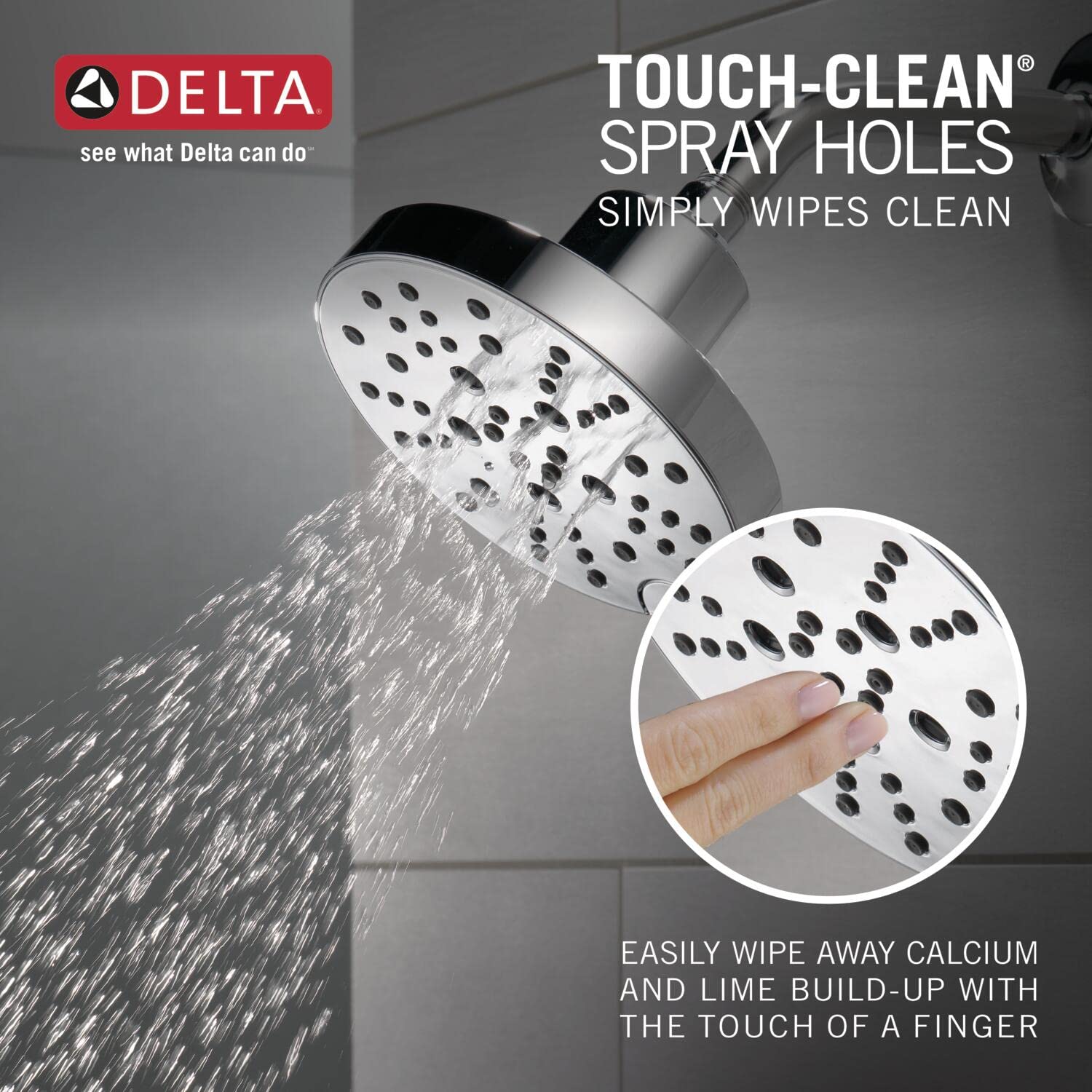 Delta Faucet Galeon 14 Series Single Handle Chrome Shower Faucet with H2Okinetic Shower Head - Complete Shower Trim Kit & Fixtures Set in Lumicoat Chrome T14272-PR (Valve Not Included) - Perfect for Modern Bathroom Renovations & Spa-Like Shower Experiences