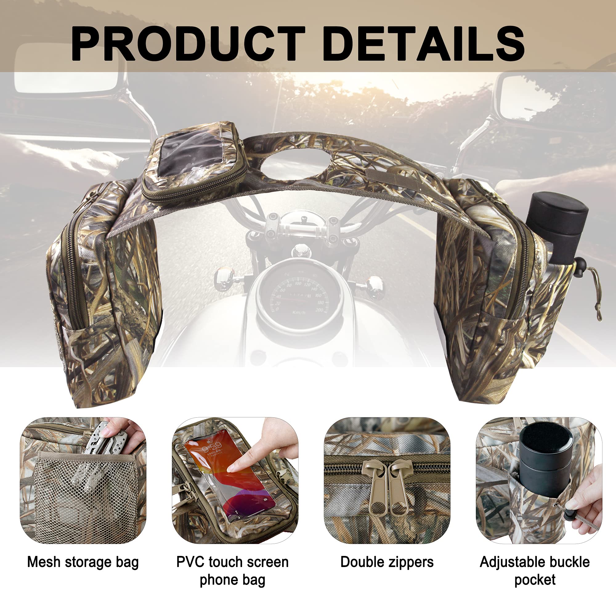 MYDAYS ATV Saddle Bag - Waterproof Cargo Storage Bag for ATV, UTV, Snowmobile & Motorcycle - Camouflage Design - Perfect for Off-Road Adventures, Hunting & Outdoor Riding Gear Accessories