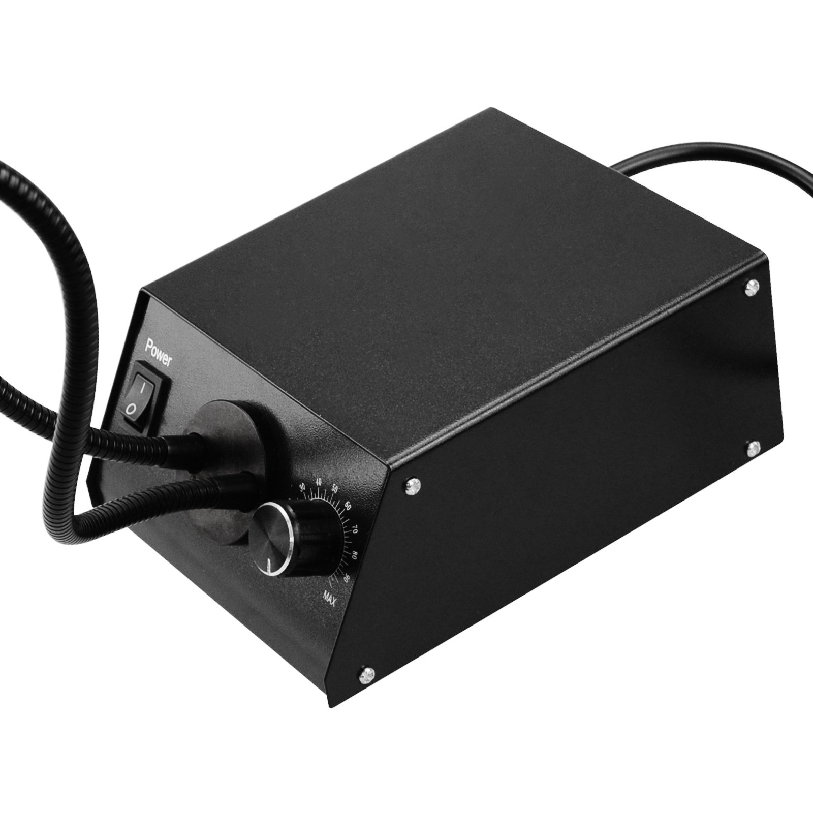 Cold LED Fiber Optic Dual Lights Illuminator - 6500K Shadow-Free Adjustable Lighting with Dimmer, Flexible Direction, 100V-240V for Dental, Jewelry & Microscope Work