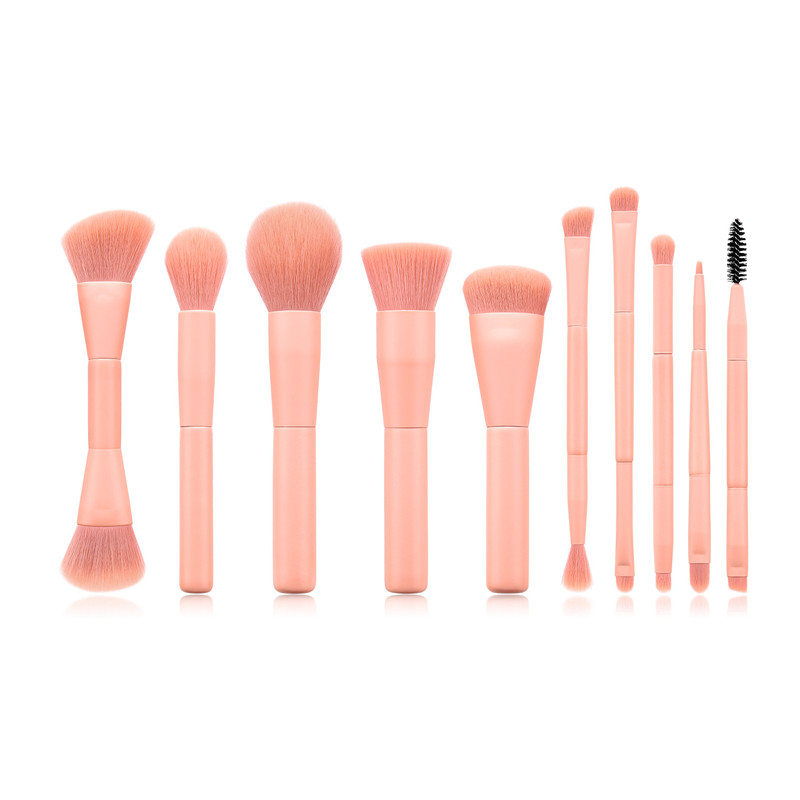 10-Piece Professional Makeup Brush Set for Foundation, Blending, Contouring - Perfect for Everyday Makeup & Travel Beauty Kit