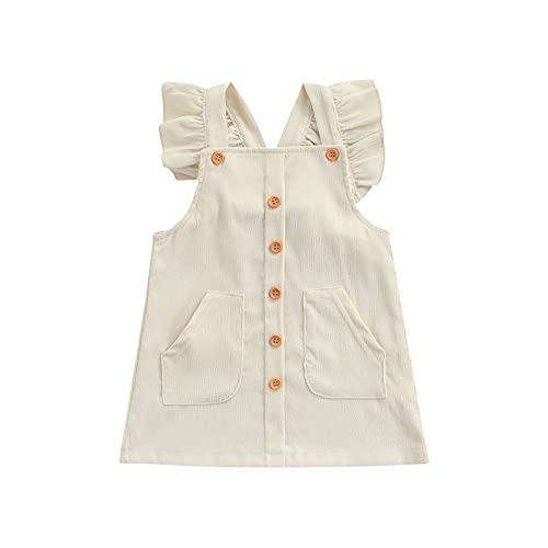 Cudilica Toddler Baby Girls Corduroy Overall Dress - Sleeveless Velvet Vest Strap Suspender Jumper Outfit for 1-3 Years Old | Perfect for Playdates, Photoshoots & Special Occasions