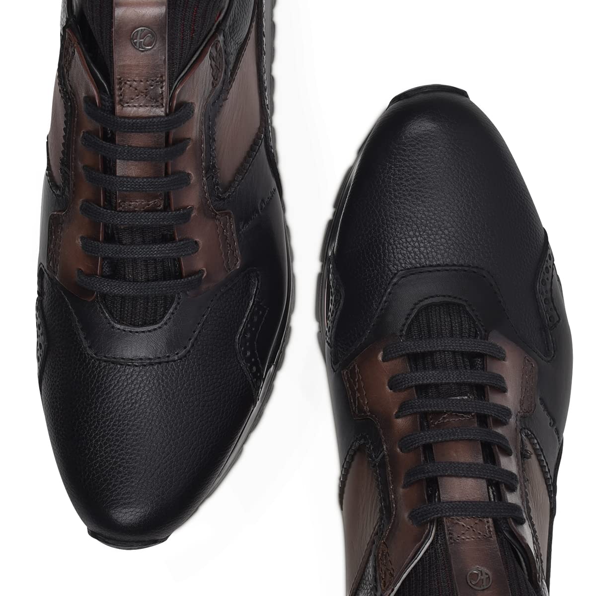 FRANCO CUADRA Men's Leather Sneakers - Premium Bovine Leather Lace-Up Shoes for Casual Wear, Walking & Everyday Comfort