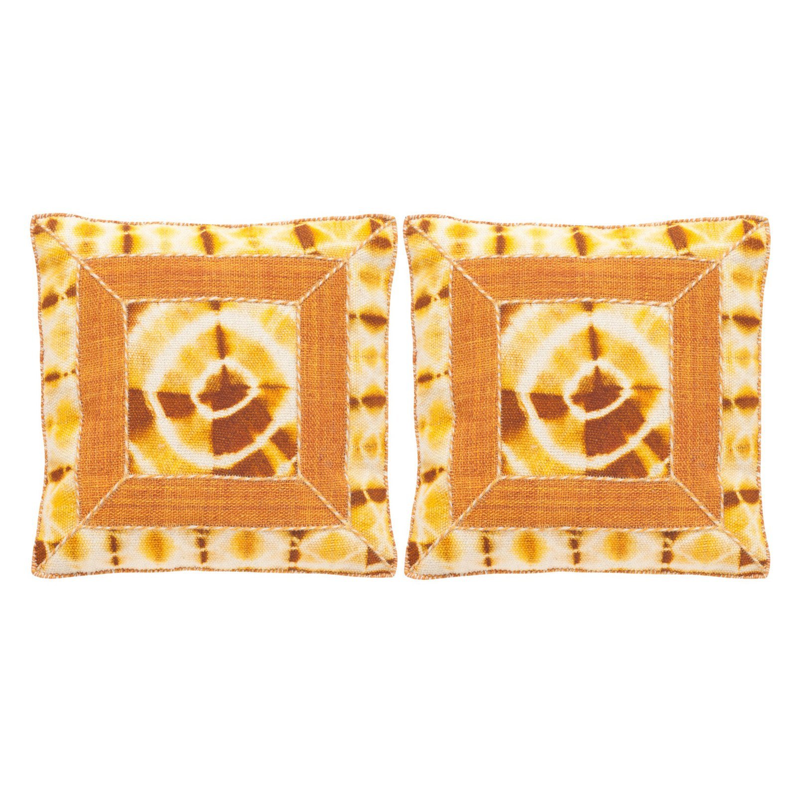 SAFAVIEH Dip-Dye Patch Cilantro Throw Pillows Set of 2 - 20 Inch Square Decorative Pillow Covers for Sofa, Bed & Living Room - Modern Boho Home Decor Accent