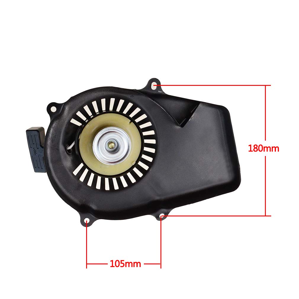 GOOFIT 2-Stroke Pull Start Recoil Starter Assembly - Compatible with ET650 ET950 Lawn Mower & Generator Engine - Durable Black Replacement Part - Perfect for Lawn Mower Repair & Small Engine Maintenance