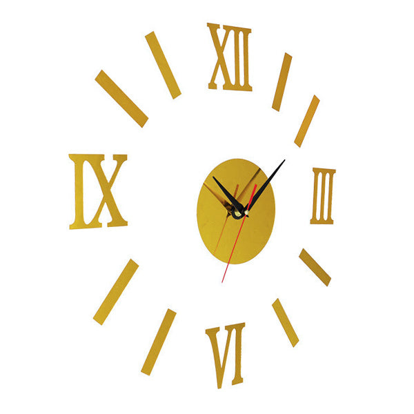 3D Big Clock Wall Stickers - DIY Home Decor Quartz Watch Acrylic Mirror Clocks for Living Room, Bedroom & Office Decoration - Easy to Install Peel & Stick Wall Art