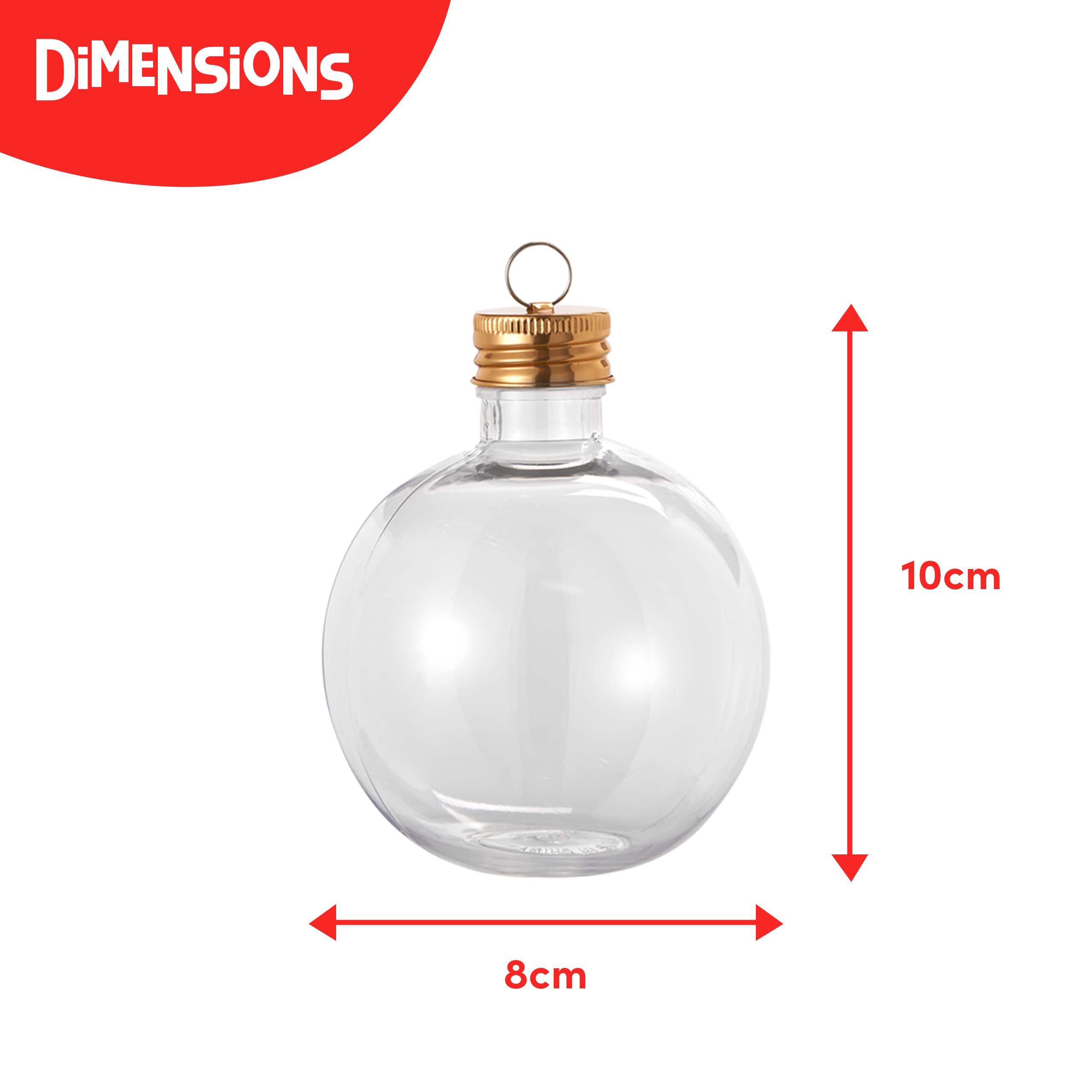THE TWIDDLERS 9oz Large Fillable Christmas Baubles - 3