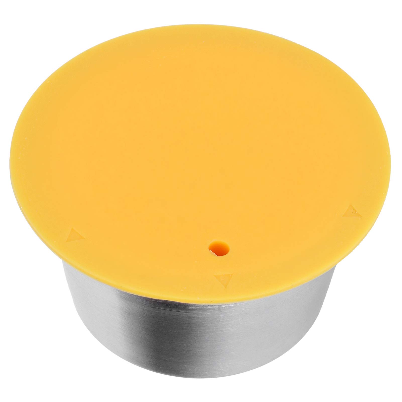 Stainless Steel Reusable Coffee Pods for Dolce Gusto - Refillable Coffee Capsule Cup with Silicone Lid (Yellow) | Eco-Friendly Coffee Accessory for Home & Office Use
