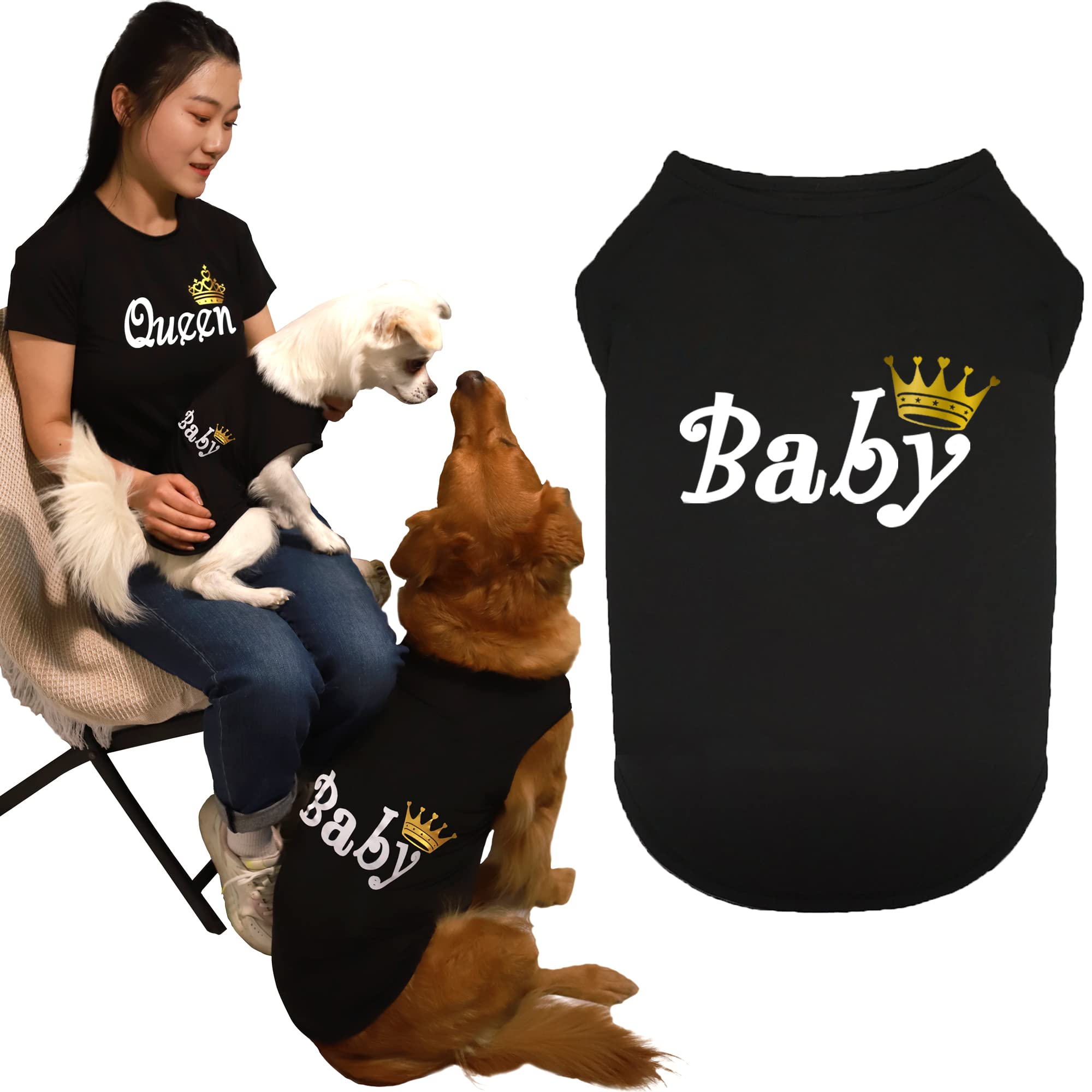 Matching Dog and Owner Shirts for Women - Cute Pet & Human Matching Outfits, Family Dog Shirts with Fun Prints for Small Medium Large Dogs & Cats - Sleeveless Tops for Women (X-Small, Black) | Perfect for Family Photos, Pet Parties & Dog Park Outings