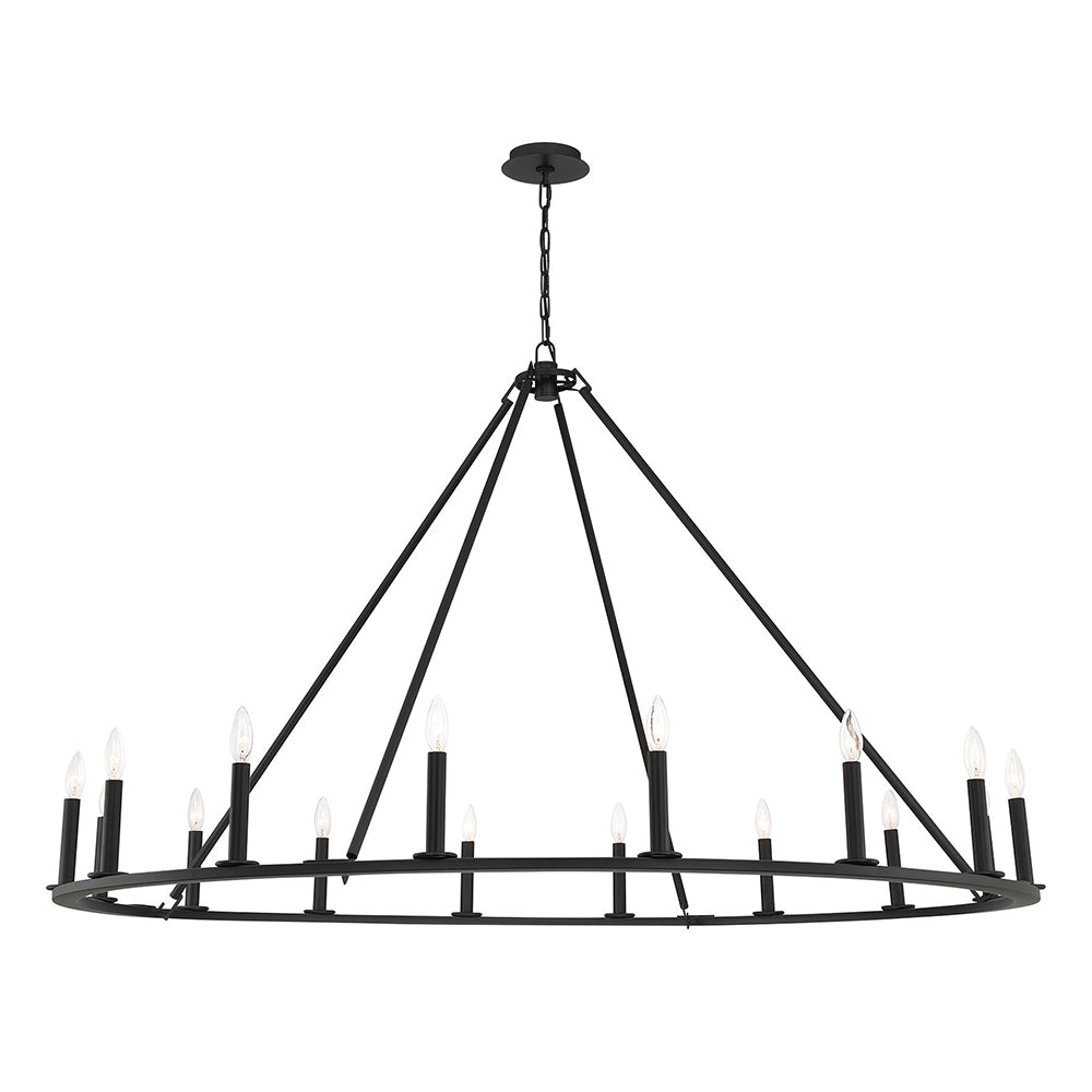 Lancelot 16-Light Black Crystal Chandelier - Elegant Dining Room & Entryway Lighting Fixture for Modern Home Decor