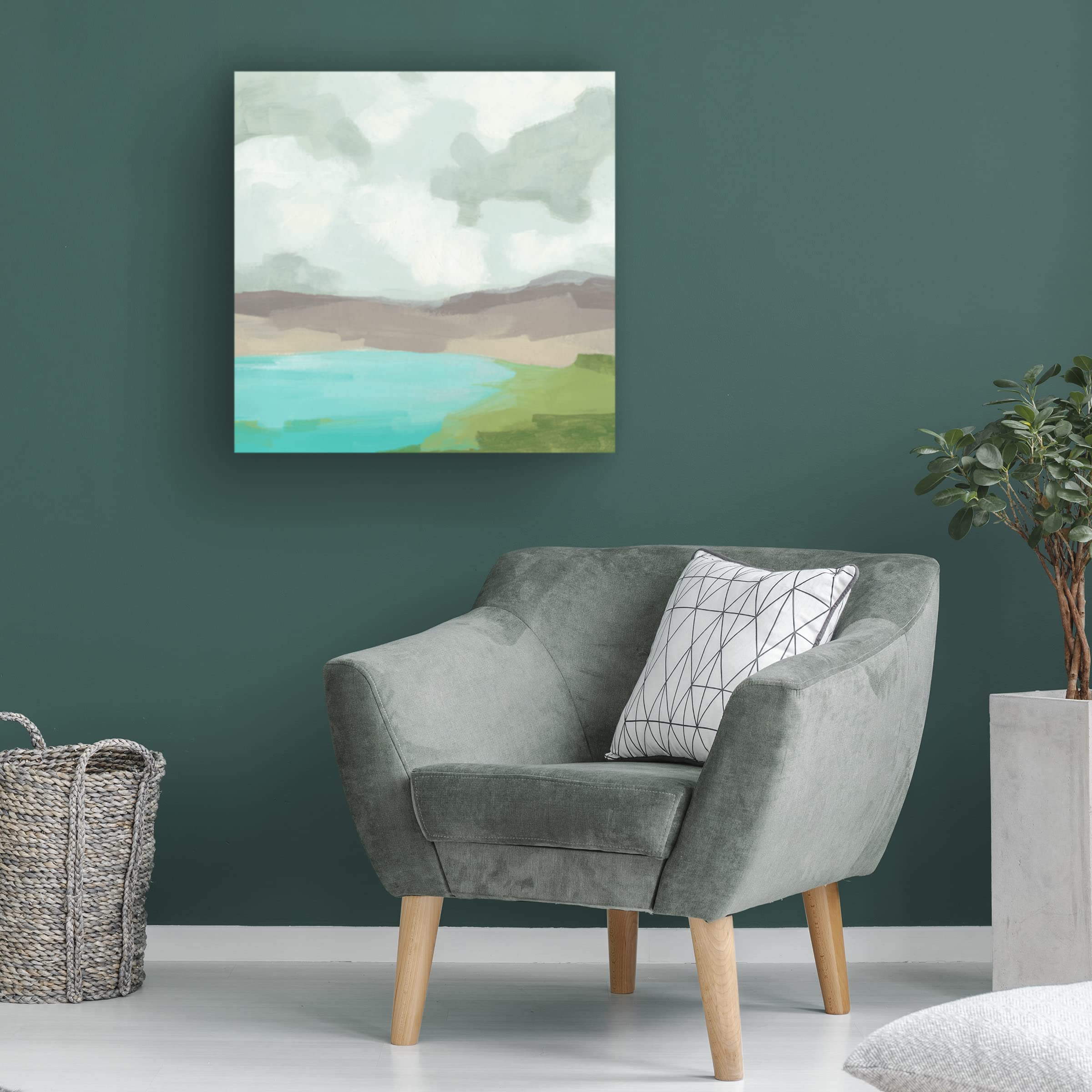 Trademark Fine Art 'Harbor Horizon I' Canvas Wall Art Print by June Erica Vess - Coastal Beach Decor for Living Room, Bedroom & Office