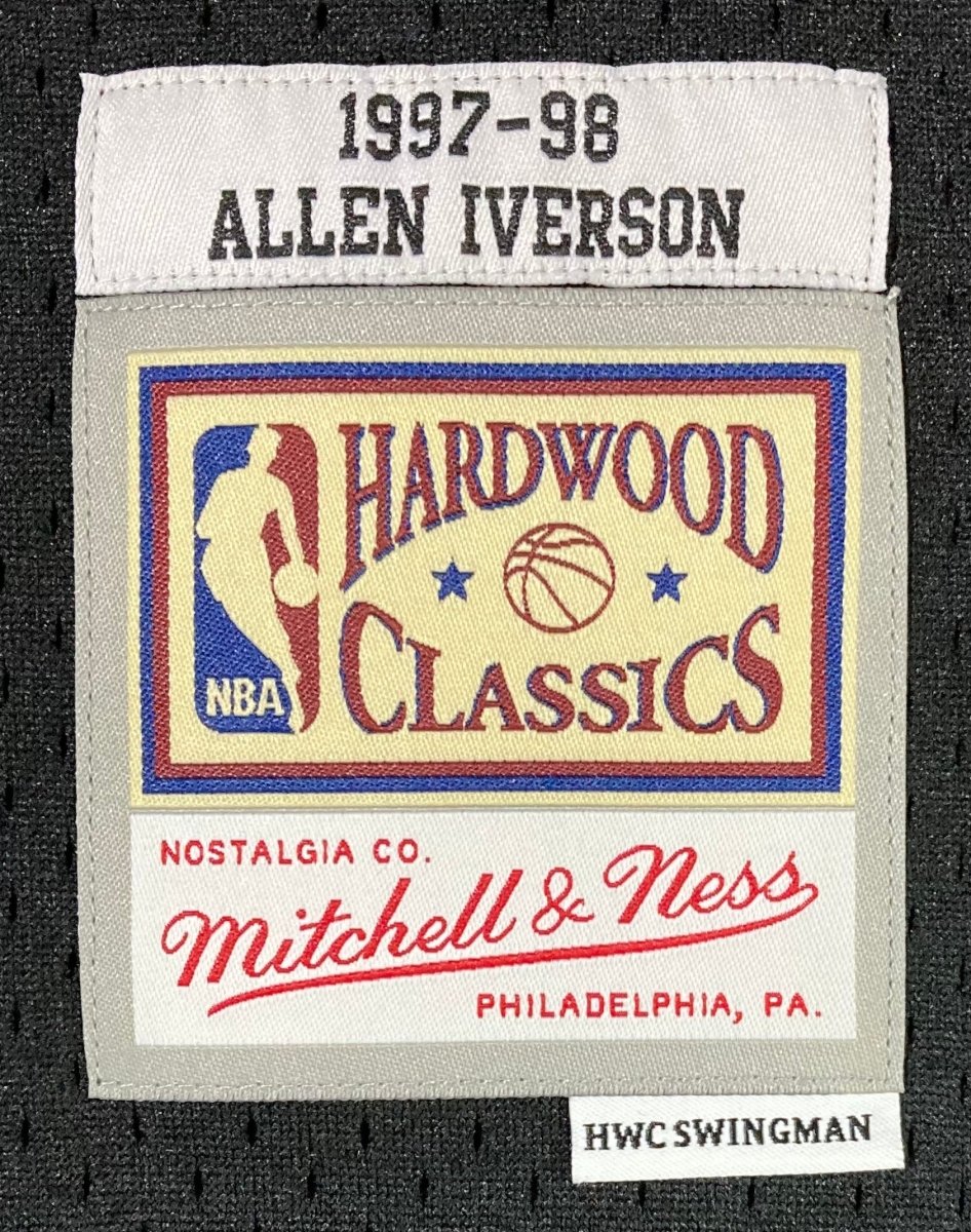 Authentic Allen Iverson Signed Philadelphia 76ers 1997-98 Mitchell & Ness Hardwood Classics Swingman Jersey with JSA COA - Perfect for NBA Memorabilia Collectors and 76ers Fans Display