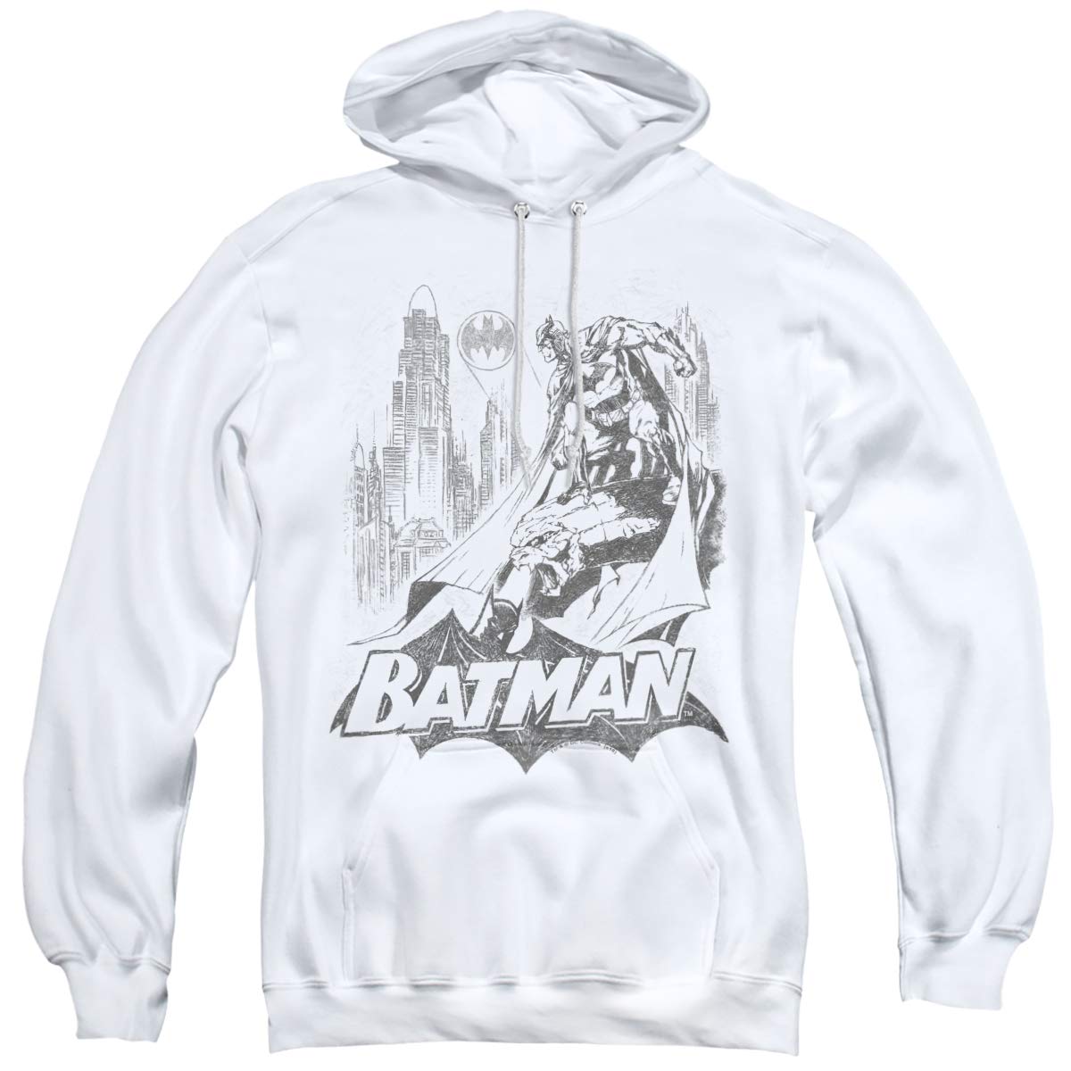 Trevco Batman Bat Sketch Unisex Hoodie for Adults - Soft Pullover Sweatshirt for Men & Women - Perfect for Cosplay, Comic Con & Casual Wear