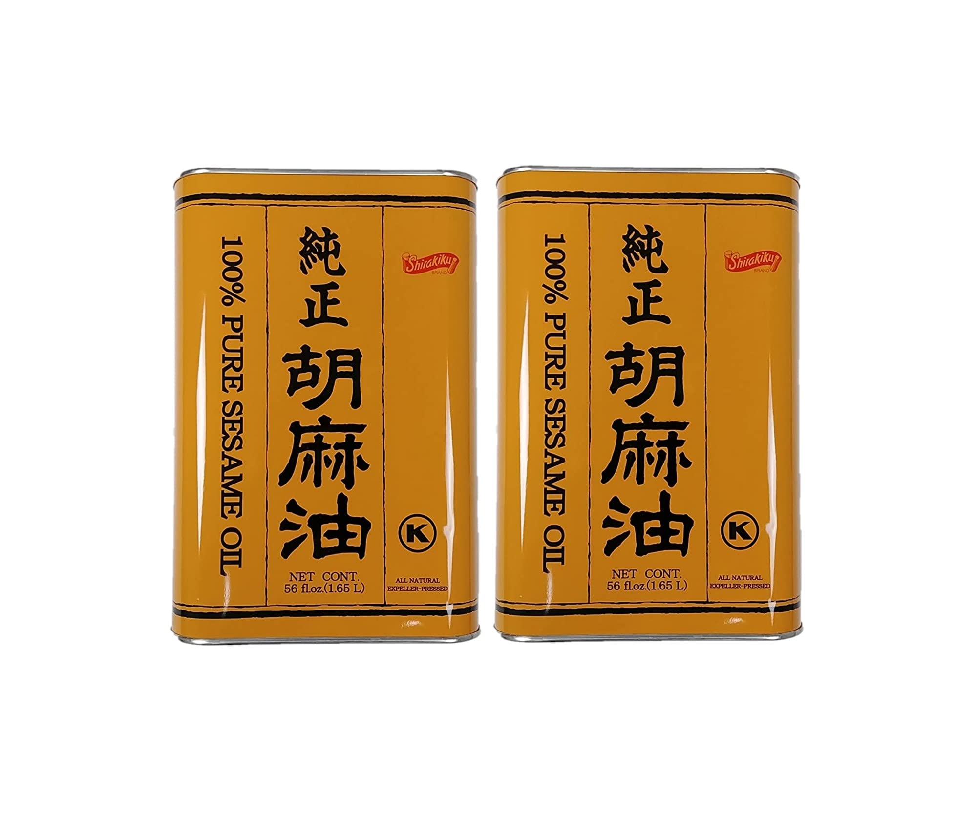 Shirakiku 100% Pure Sesame Oil - 56 Fl Oz (Pack of 2) - Premium Cooking Oil for Asian Cuisine, Stir-Fry, Marinades & Salad Dressings