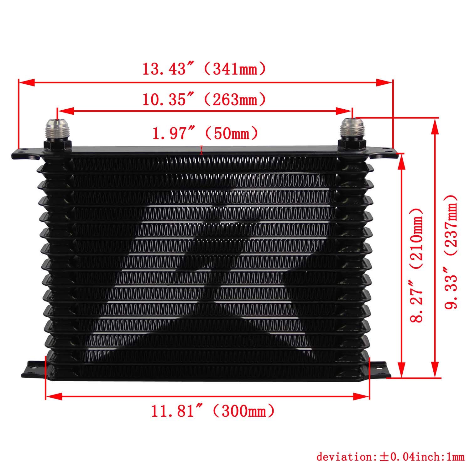 AN10 Aluminum Engine Oil Cooler Kit with 15-Row Black Core & Mounting Bracket - High Performance Cooling for Cars, Trucks, and Off-Road Vehicles