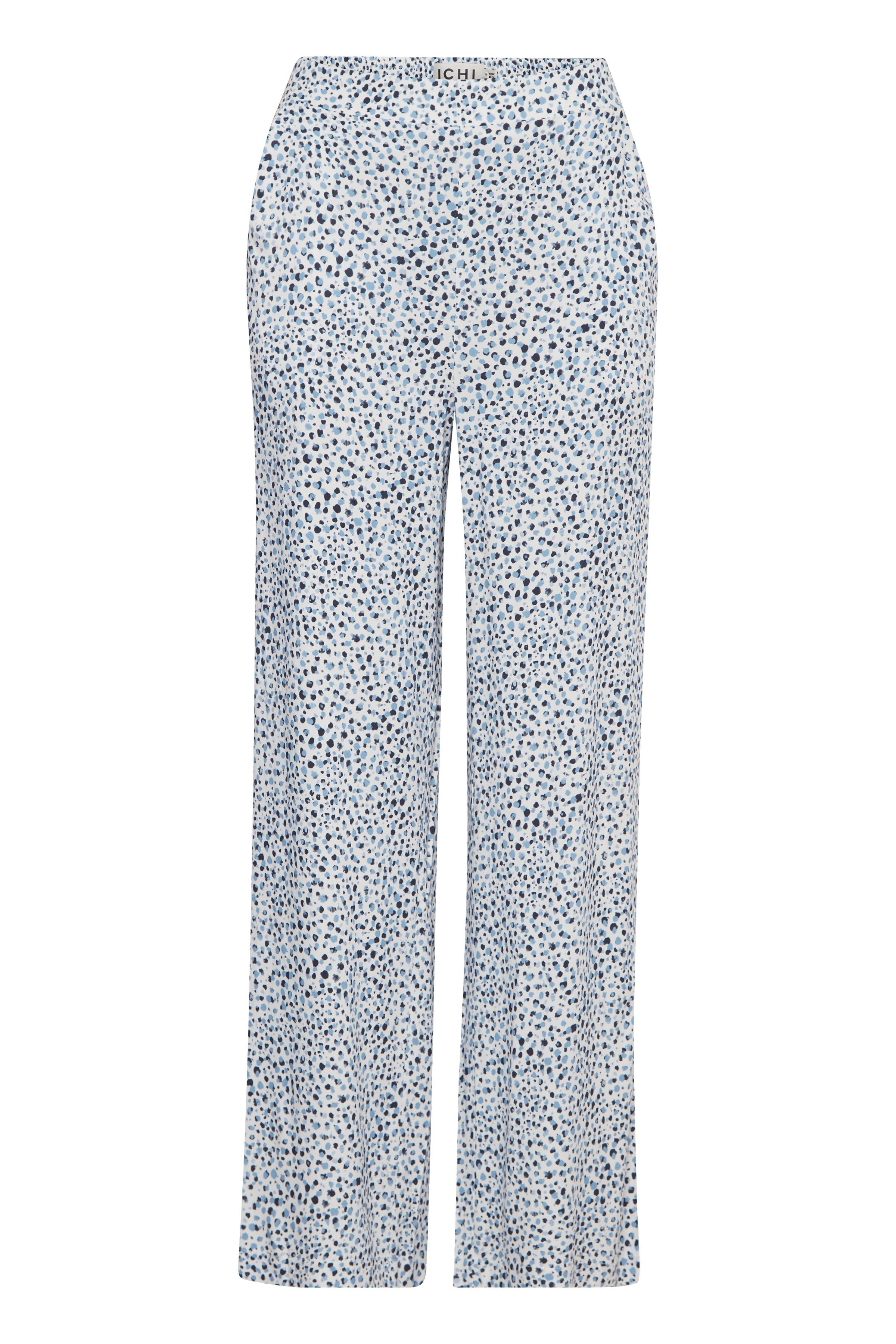 Araya Wide Leg Pants for Women - Della Robbia Blue Dot Floral Print | Comfortable High Waisted Palazzo Pants for Casual Wear, Office & Summer Outfits