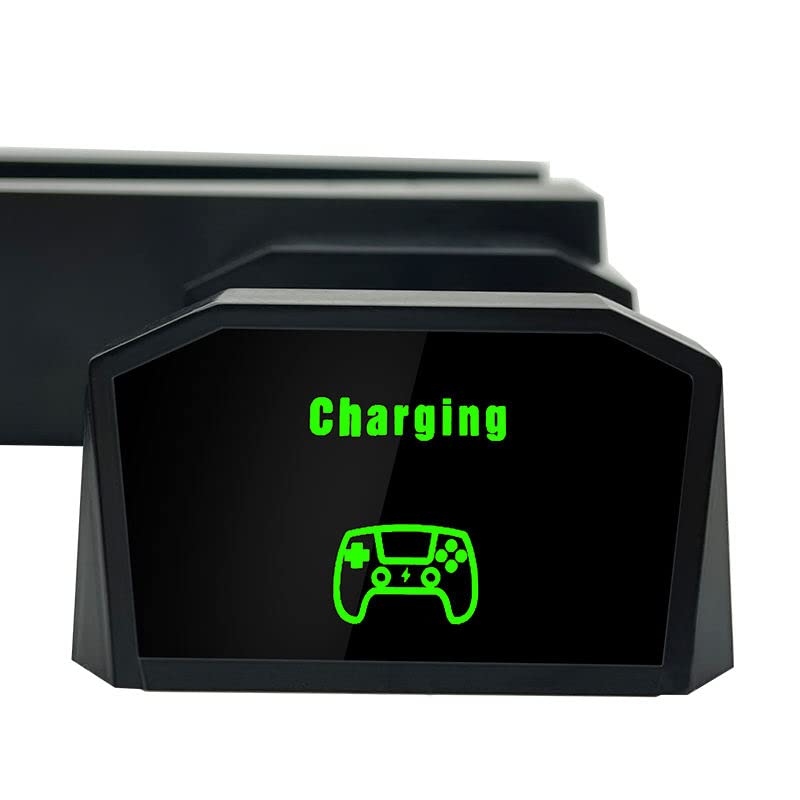 i-Fuel PS5 Vertical Stand - 4-in-1 Docking Station with Controller Charger, Cooling Fan & Game Storage for PlayStation 5 (Disc/Digital Edition) - Perfect for Gaming Setup & Console Organization