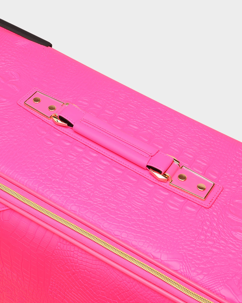 Apollo 2-Piece Suitcase Set in Vibrant Neon Pink - Perfect for Travel, Vacations & Business Trips