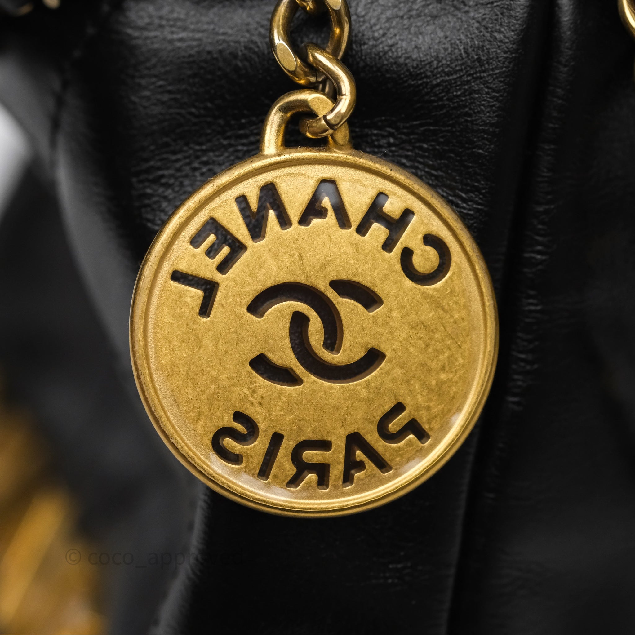 Chanel 22 Mini Bag Black Crumpled Calfskin with Aged Gold Hardware - Luxury Crossbody Purse for Women, Perfect for Date Night & Evening Events