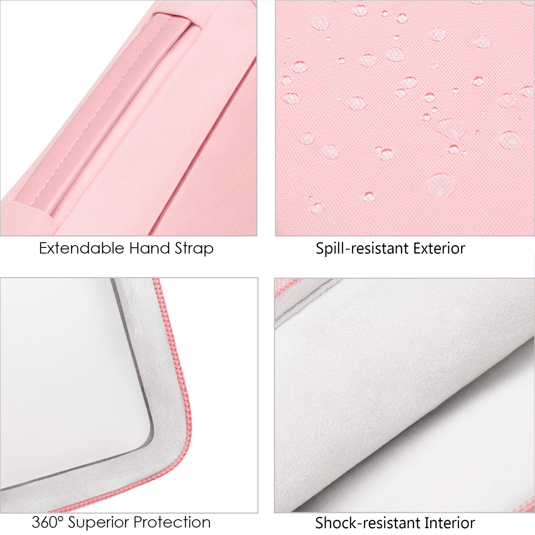 360° Protective Chromebook Case for 11-13 Inch Laptops - Compatible with Acer, HP, Lenovo, Dell, Samsung, ASUS Chromebook Spin 311 & Microsoft Surface Pro 11th Gen - Waterproof Laptop Sleeve with Copilot+PC Support - Pink Computer Bag for School, Office & Travel