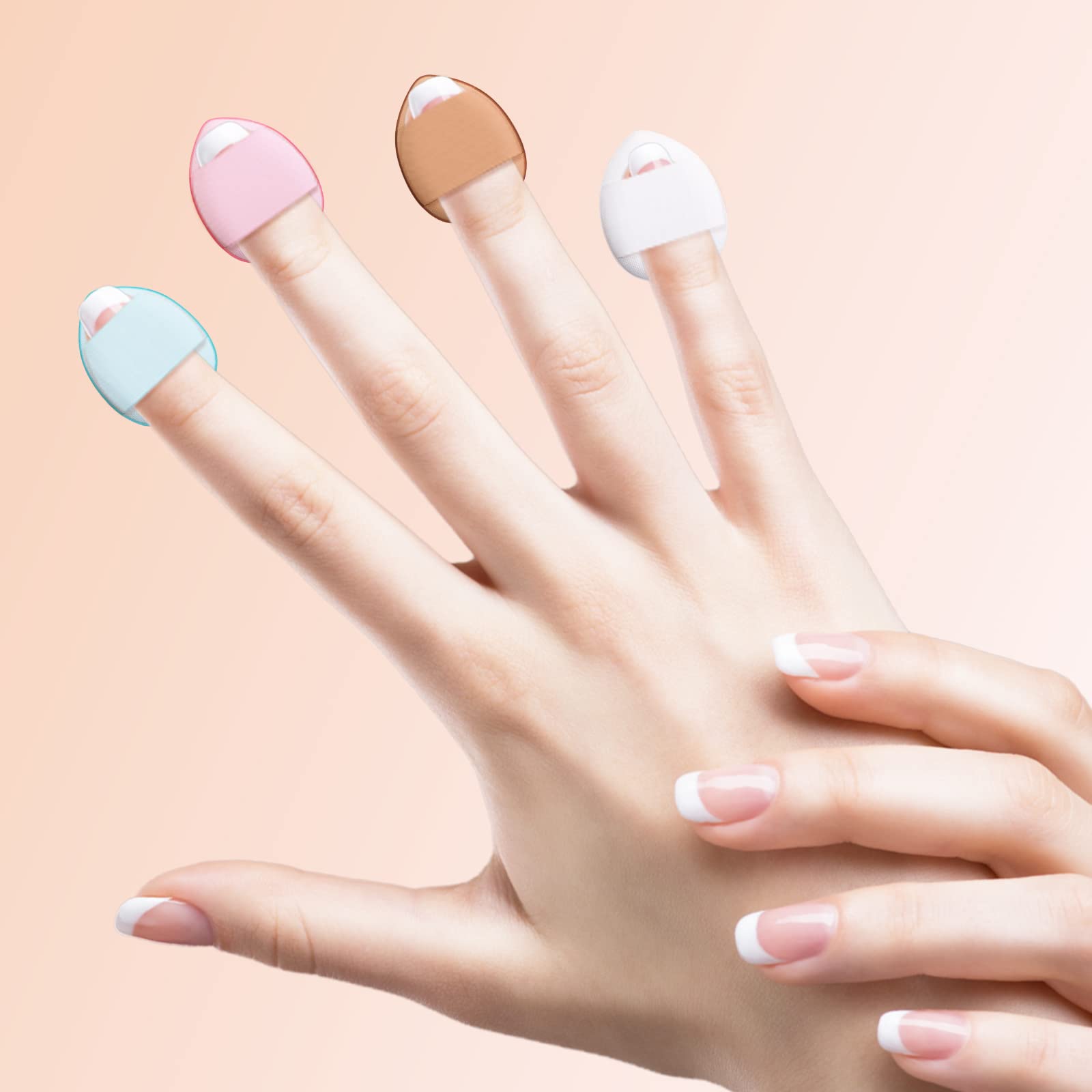 12-Piece Sibba Sponge Powder Puffs with Finger Holder Strap - Mini Beauty Blender for Liquid Foundation, Face & Eye Makeup - Wet/Dry Cosmetic Tools for Halloween, Festival & Daily Makeup Application