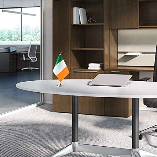 Irish Flag Mini Desk Decor - Ireland Table Flag for Home, Office & St. Patrick's Day Celebrations