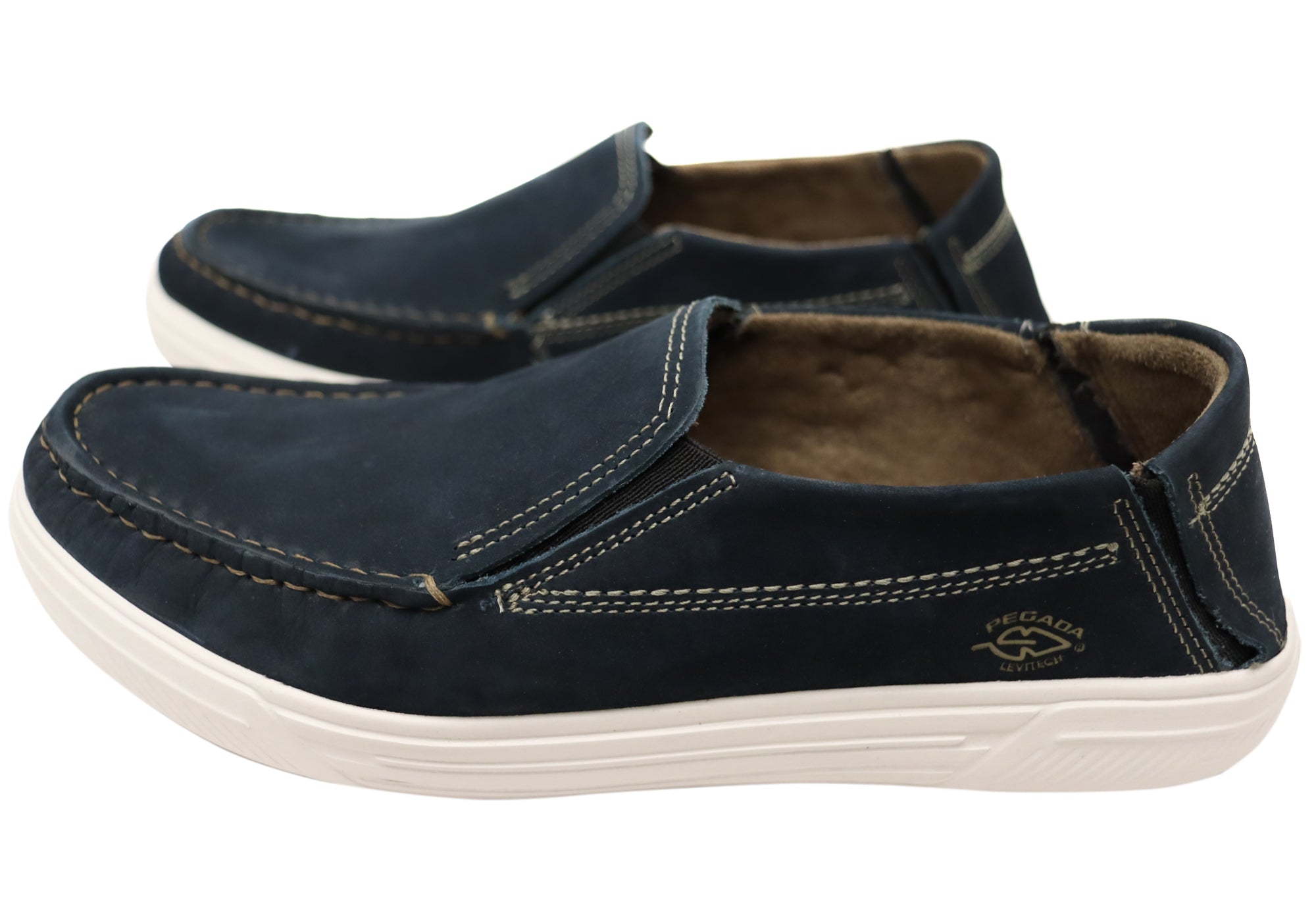 Pegada Rye Men's Comfortable Slip-On Casual Shoes | Genuine Brazilian Leather Loafers for Walking, Office & Travel | Breathable & Lightweight