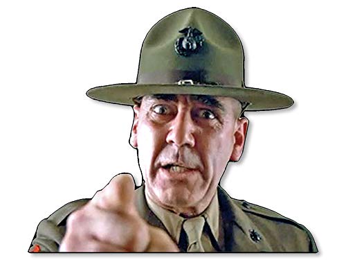 R. Lee Ermey Full Metal Jacket Drill Sergeant Vinyl Sticker - 7x8 Inch Car, RV, Cooler, Water Bottle & Laptop Decal - Perfect for Military Movie Fans & Patriotic Decor