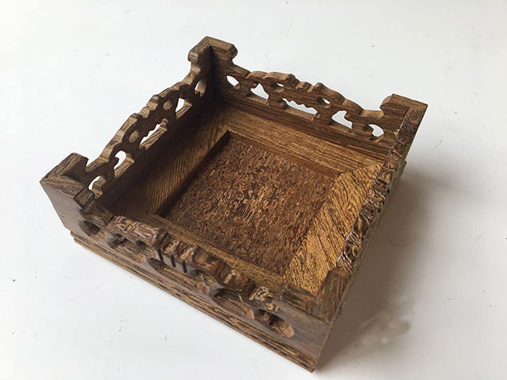 GOLDY&WENDY Solid Wood Square Display Stand - Handcrafted Chicken Wing Wood Pedestal for Home Decor, Antique Showcase & Museum Display | Perfect for Oriental Furniture, Collectibles & Art Exhibition