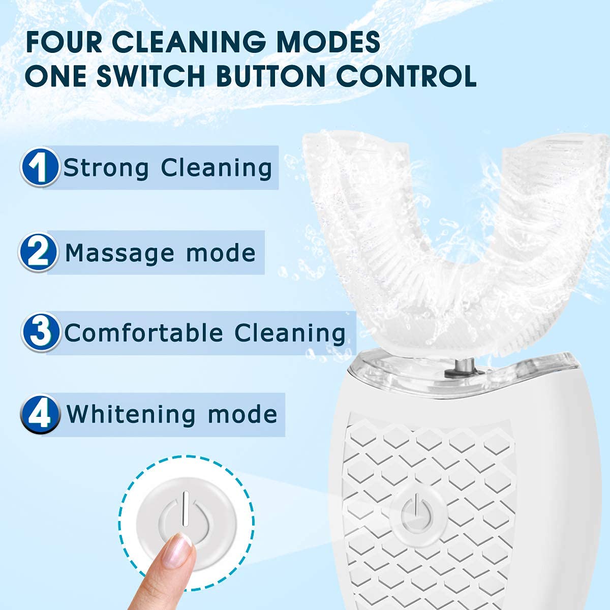 Ultrasonic Electric Toothbrush for Adults - U-Shaped Automatic Toothbrush with 360° Full Mouth Cleaning, Teeth Whitening, Hands-Free & Rechargeable, IPX7 Waterproof - Perfect for Travel, Home Use, and Oral Care Gifts
