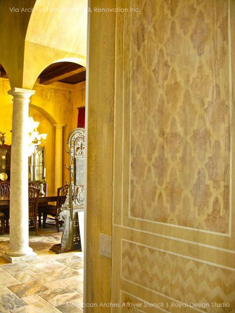 Moroccan Arches Allover Wall Stencil - Reusable DIY Painting Template for Home Decor, Bedroom, Living Room & Nursery - Create Stunning Geometric Patterns