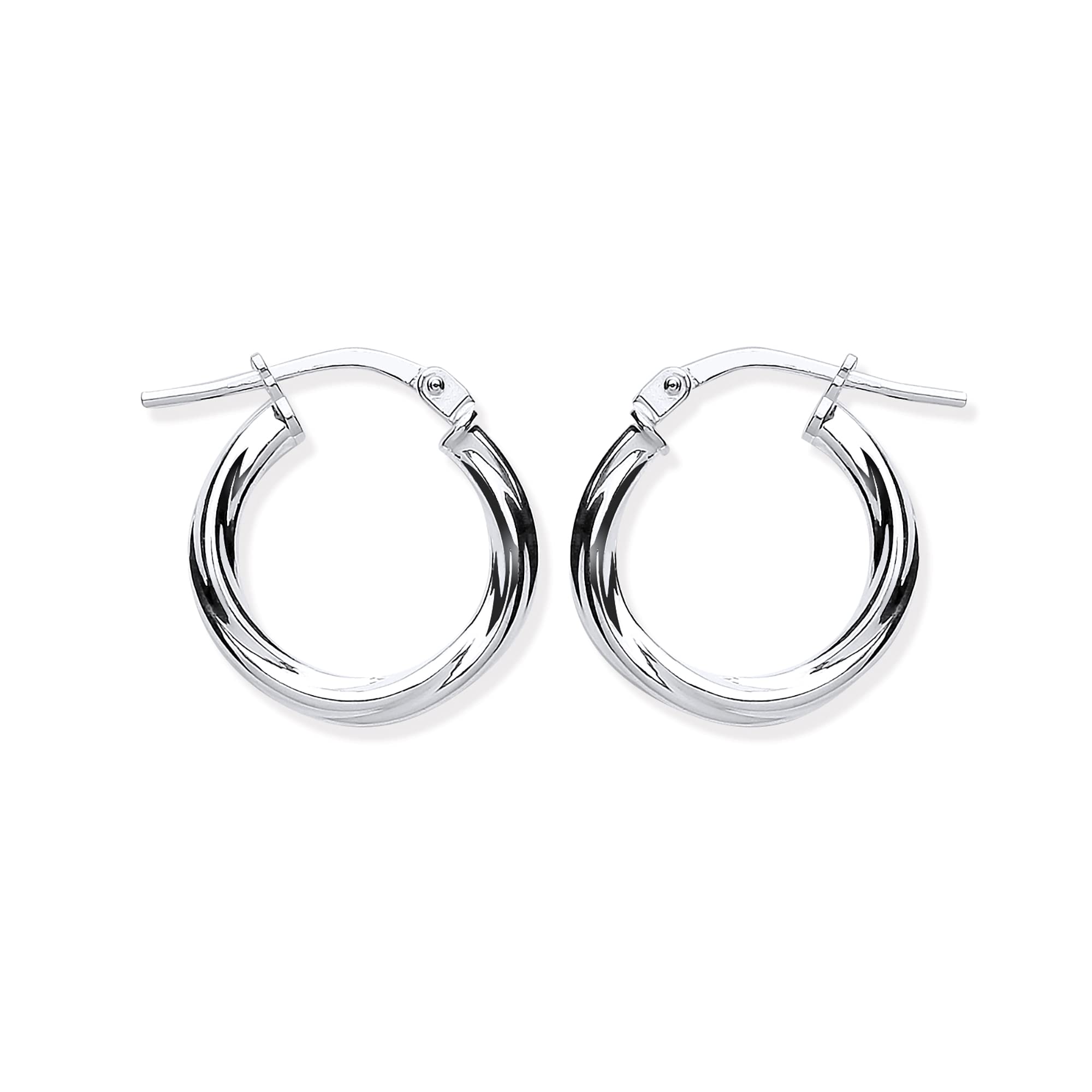 Old English Jewellers 15mm Twisted Sterling Silver Hoop Earrings for Women - Classic Twist Design Silver Hoops - Perfect for Everyday Wear, Parties & Special Occasions
