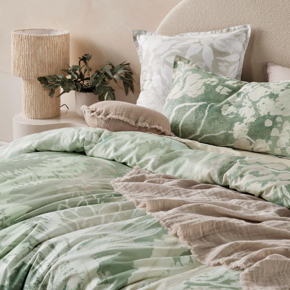 Linen House Esperance Leaf Quilt Cover Set - Soft Breathable Bedding for Cozy Sleep & Home Decor