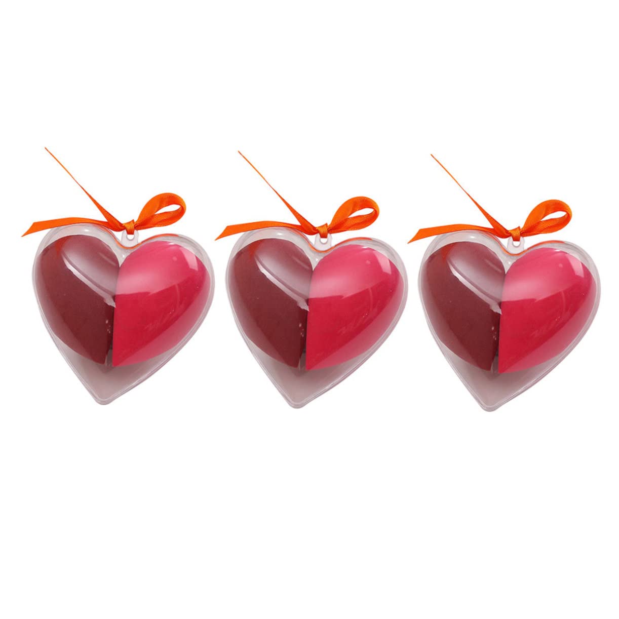 FOMIYES 3-Pack Heart Shaped Makeup Sponges - Soft Blending Beauty Sponge for Liquid, Powder & Cream Foundation - Cosmetic Sponge Applicator with Travel Case for Flawless Face Makeup Application (Great for Daily Use, Travel & Professional Makeup Artists)