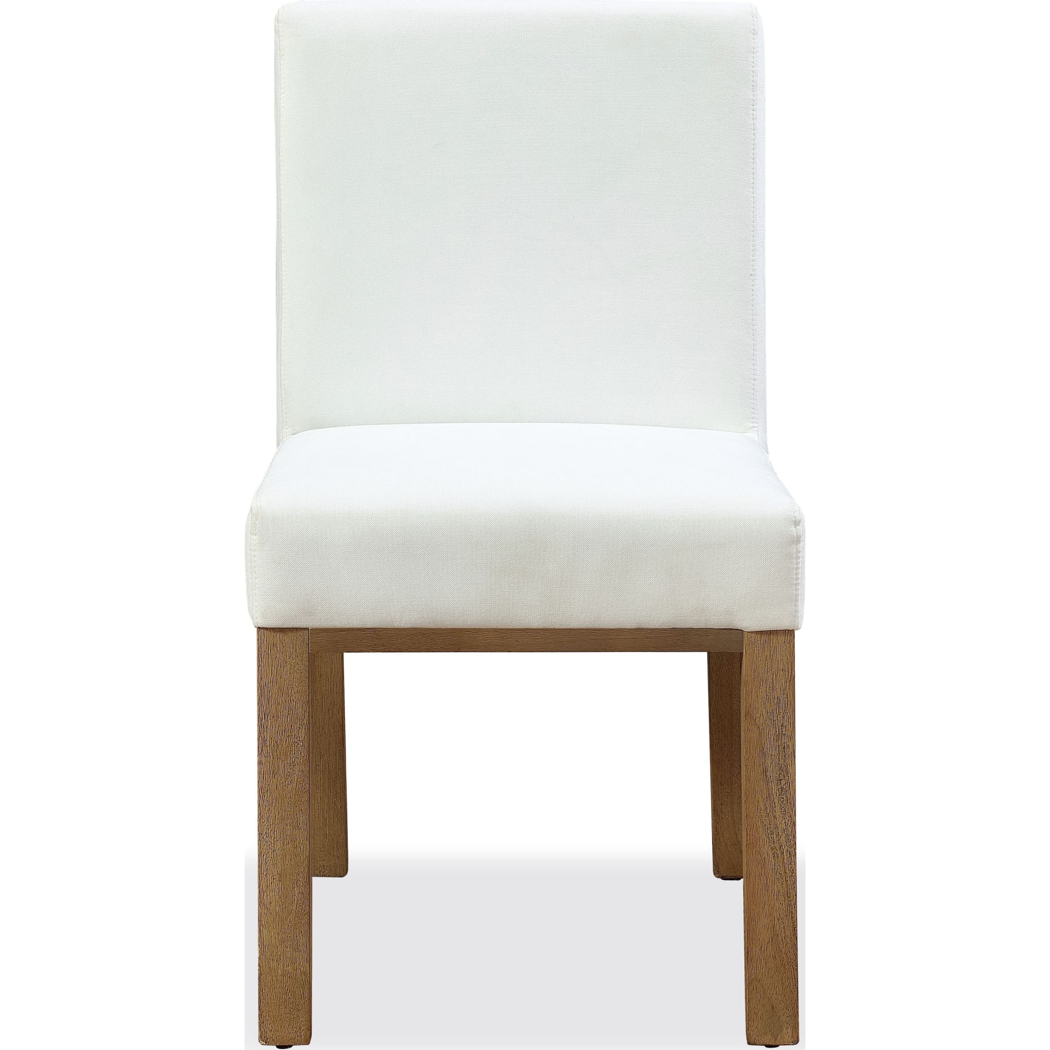Modern Coastal Upholstered Dining Side Chair - White Pearl & Bisque Fabric - Perfect for Beach House, Dining Room or Kitchen Breakfast Nook