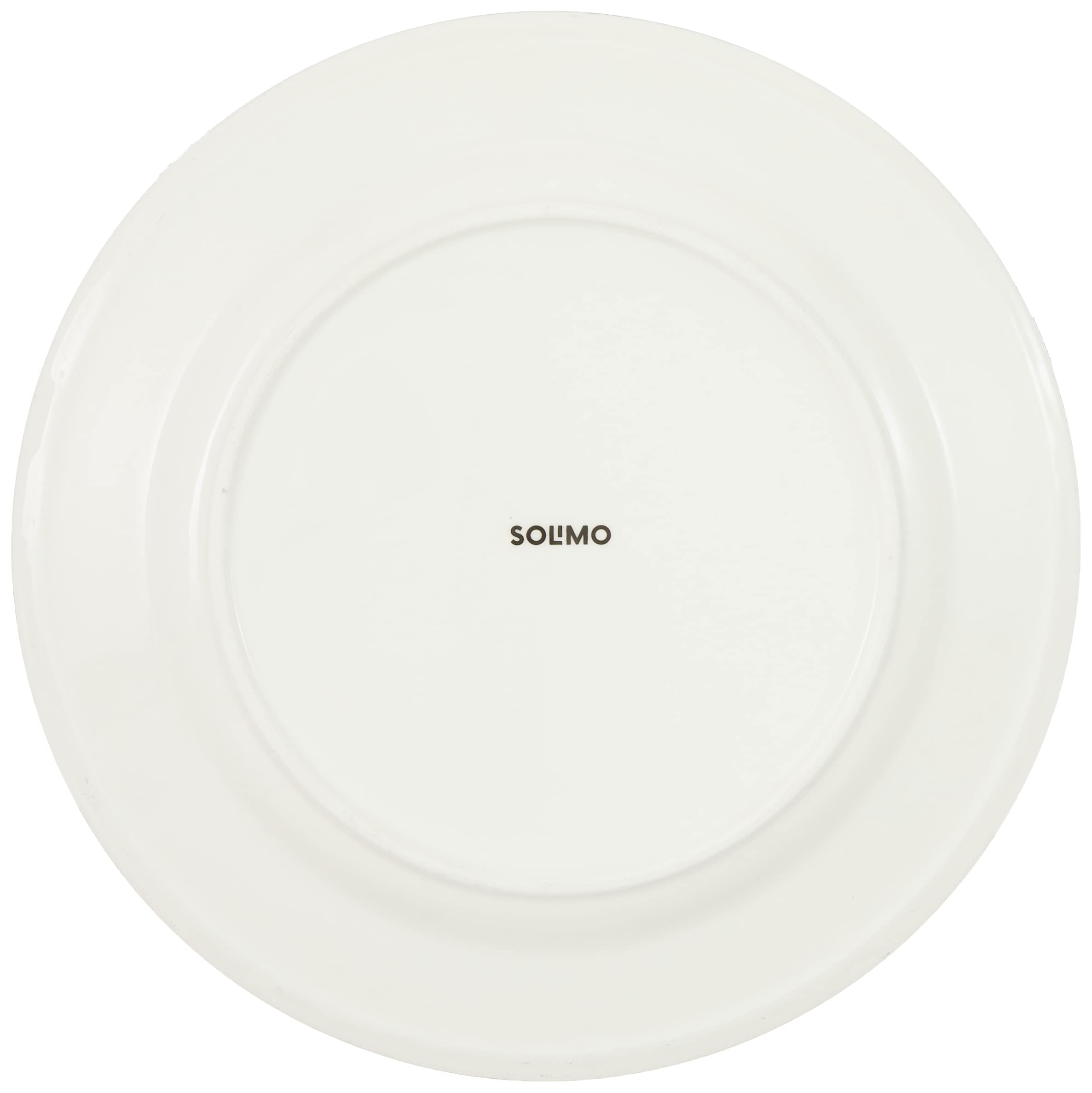 Solimo 18-Piece Classic Solid Ceramic Dinner Set - 6 Dinner Plates, 6 Salad Plates, 6 Serving Bowls | Off-White | Durable Stoneware for Everyday Dining & Entertaining | Perfect for Family Meals, Dinner Parties & Restaurant-Style Serving