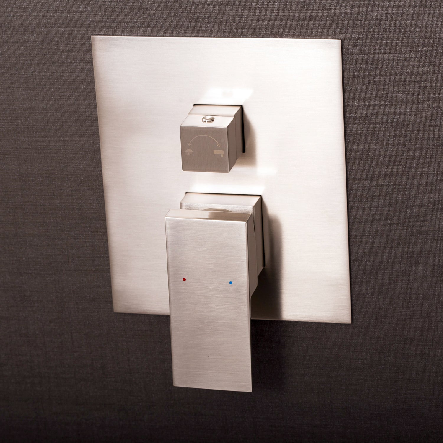 DAX 6973A BN Brushed Nickel Square Shower Single Valve Trim with Brass Body - 6 5/16 x 7 1/2 x 3 7/8 Inches - Perfect for Modern Bathroom Renovations & Luxury Shower Installations