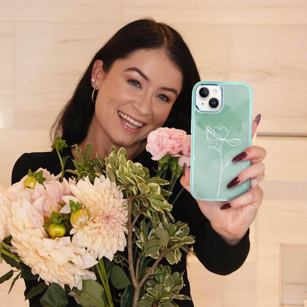 Premium iPhone 15 Case with MagSafe - Green Floral Design | Slim Protective Cover for Wireless Charging | Perfect for Everyday Use, Travel & Work